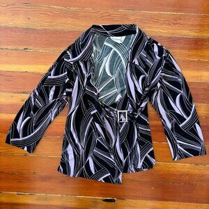 Indie Sleaze Y2K Abstract Pattern Wrap Top Metalware Buckle LARGE